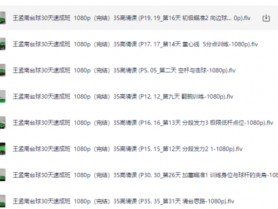 花了998买来的台球教程，正版高清视频教程